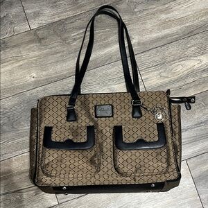 Elegant Brown and Black Laptop Bag